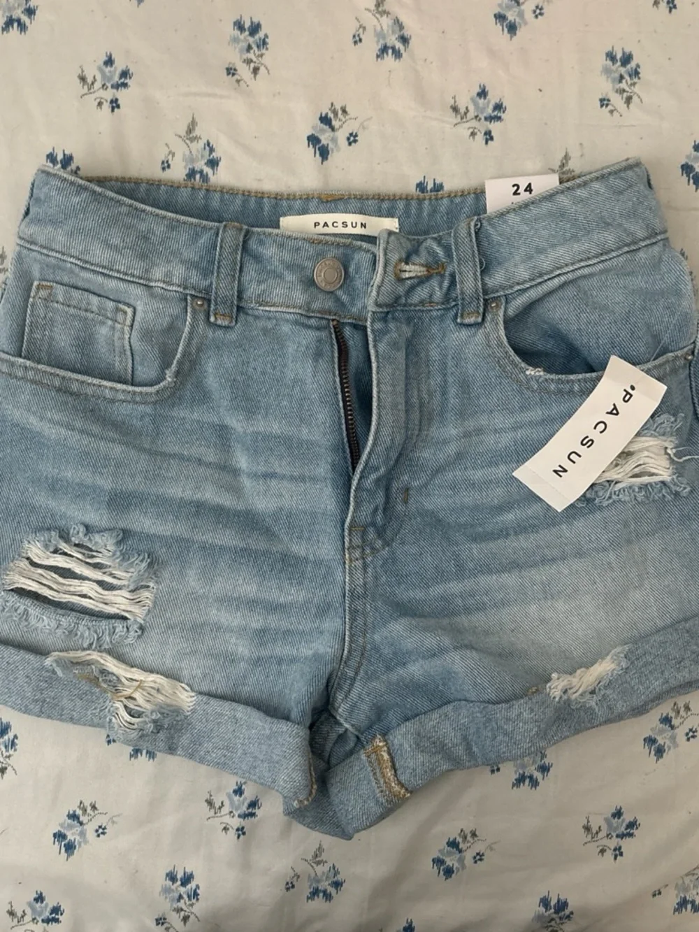 PacSun- distressed denim shorts